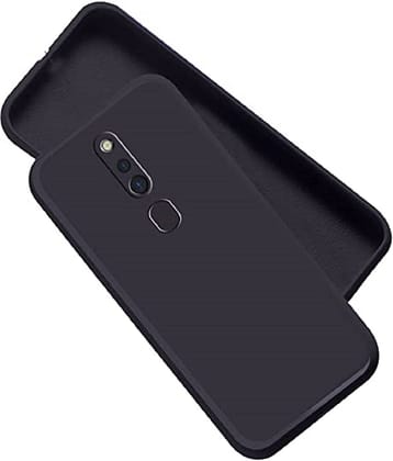 ZAMN - Black Silicon Plain Cases Compatible For OPPO F11 Pro ( Pack of 1 )