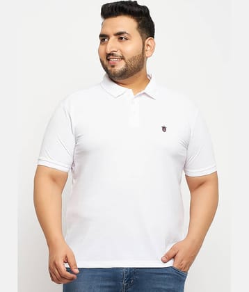 RELANE Pack of 1 Cotton Blend Regular Fit Solid Half Sleeves Men's Polo T Shirt ( White )