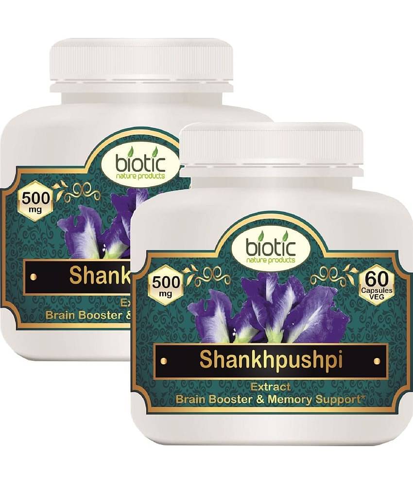 Biotic Shankhpushpi Extract 500mg for Memory Support Capsule 120 no.s Pack of 2