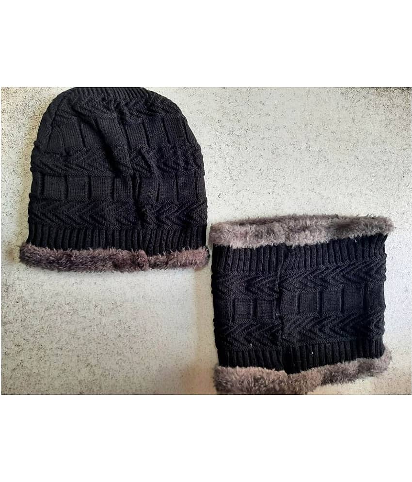 Whyme Fashion Black Knitted Fur Combo