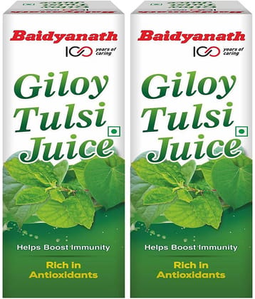 Baidyanath Giloy Tulsi Herbal Juice - 1000ml|Helps Boost Immunity & Promotes Good Health (Pack of 2)