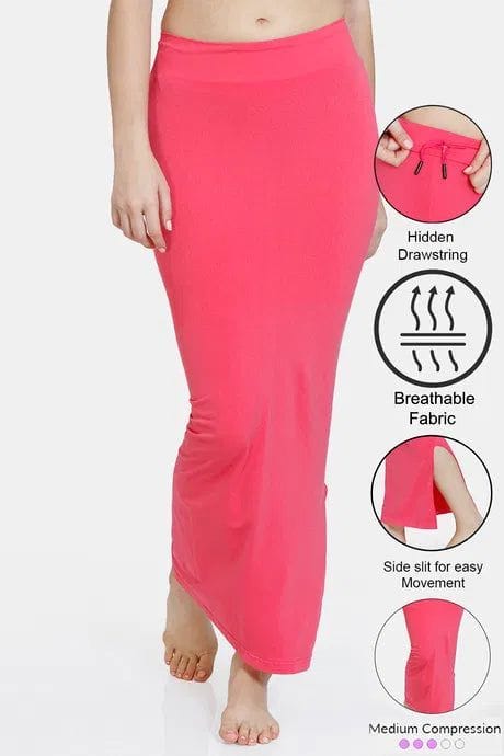 Zivame All Day Seamless Mermaid Saree Shapewear With Removable Drawcord-Zi3137-Dark Pink / L