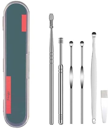 Shopeleven Ear Wax Cleaner - Reusable Ear Cleaner Tool Set with Storage Box - Ear Wax Remover Tool Kit with Ear Curette Cleaner and Spring Ear Buds Cleaner - 12 Pcs, (Pack Of 2)