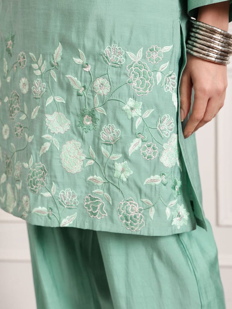 Sea Olive Festival Kurta Set