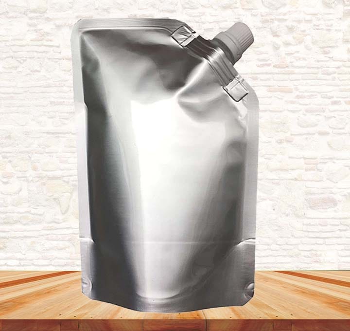 Aluminum with 21 mm Spout Standup Pouches 140x205x40x40 MM  500 ML Capacity 500 pieces