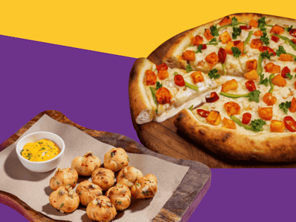 Sunrise Pineapple Paneer Pizza And Garlic Knots Combo