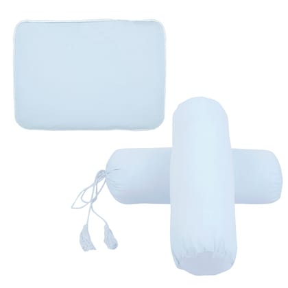 BABY BLUE PILLOW SET MUSTARD PILLOW + BOLSTERS-PILLOW SET MUSTARD PILLOW + BOLSTERS (WITH INSERTS)
