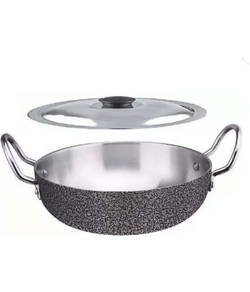 Carnival - Kadhai2.5ltr withlid Aluminium Ceramic Fry Pan 2500 ml ( Pack of 1 )
