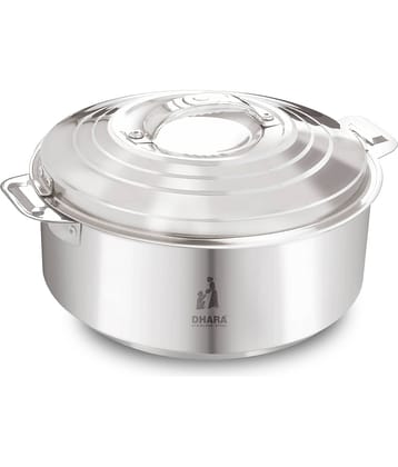 Dhara Stainless Steel Maxus 1800 silver Steel Serve Casserole ( Set of 1 , 1400 mL )