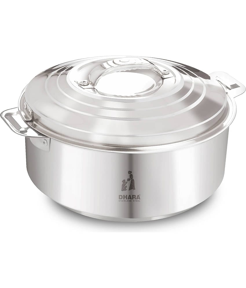 Dhara Stainless Steel Maxus 1800 silver Steel Serve Casserole ( Set of 1 , 1400 mL )
