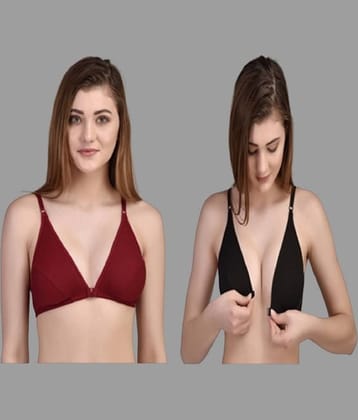 Zourt Pack of 2 Cotton Non Padded Women's Minimizer Bra ( Multicolor )