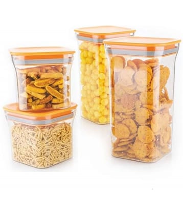 Analog kitchenware - Polyproplene Orange Food Container ( Set of 4 - 1100 )