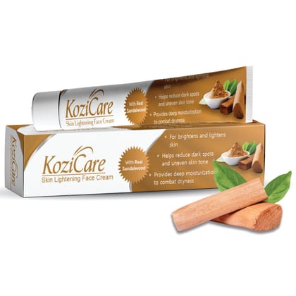 Kozicare Kojic Acid Cream | Real Sandalwood | Moisturizer For Dry Skin | Detan | Tan Removal | Face For Summer Daily Use| Face For Women & Men - 15gm Kozicare Kojic Acid Cream | Real Sandalwood | Moisturizer For Dry Skin | Detan | Tan Removal | Face For 