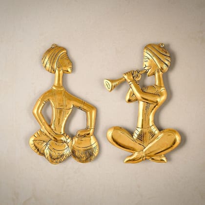 Aluminium Wall Hanging Showpiece Musical Lady Set (ASMAS352 G)