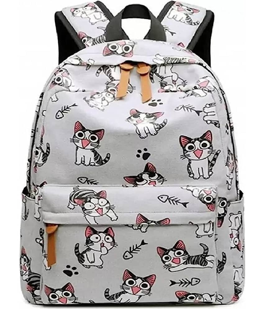 Lychee Bags Backpack Canvas Set of 1 ( White )