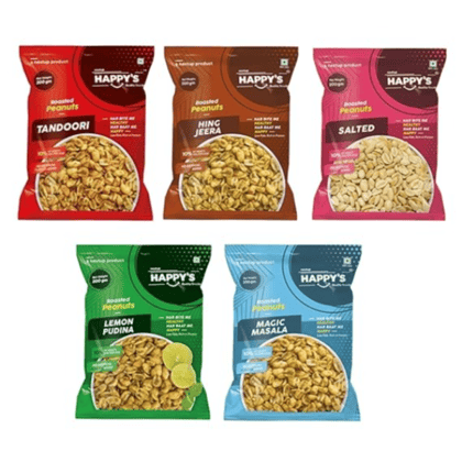 Happy's Roasted Peanuts Combo Pack of 5 - 990 gm Happy's Roasted Peanuts Combo Pack of 5 - 990 gm