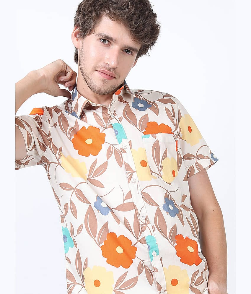 Ketch 100% Cotton Slim Fit Printed Half Sleeves Men's Casual Shirt - Multi ( Pack of 1 )