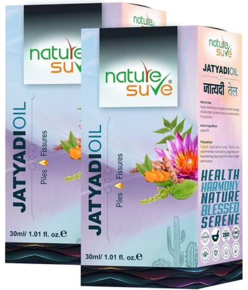 Nature Sure Jatyadi Oil for Piles and Fissures in Men & Women - 2 Packs (30ml Each)