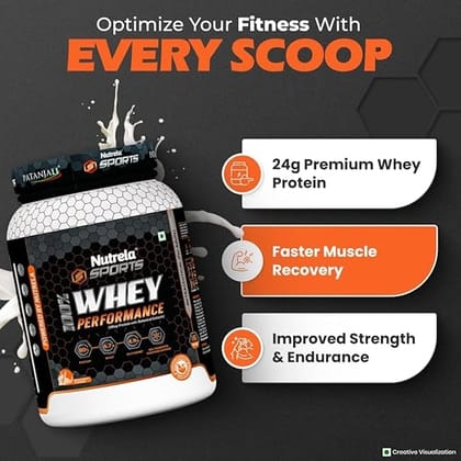 Nutrela Sports 100% Whey Performance - 1Kg Malai Kulfi