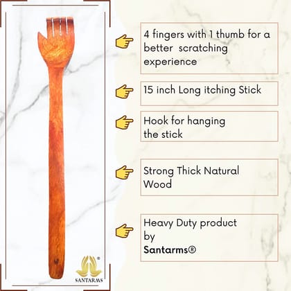 Santarms Tingling Hand Stick Wooden Back Scratcher 