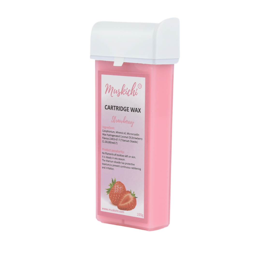 MUSKICHI 100 ML Roll on Wax for Easy Hair Removal | Wax Roller for Waxing for Women | Roll on Cartridge Wax Strawberry