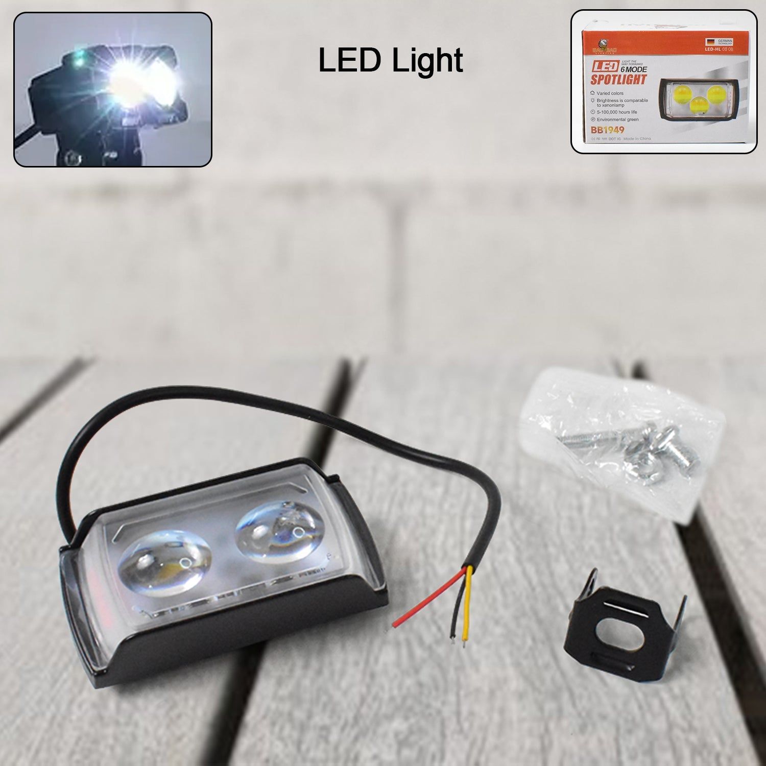 6 Mode LED Spotlight Universal Ultra Mini Double Lens Fog Light (1 Pc)