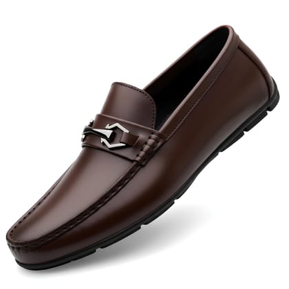 WUGO::Latest Trendy Brown Men’s Casual Loafers | Stylish Brown Casual Slip-On Daily Wear Shoes | Comfortable Brown Driving Shoes for Men & Boys