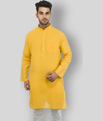 DESHBANDHU DBK - Mustard Cotton Men's Regular Kurta ( Pack of 1 )