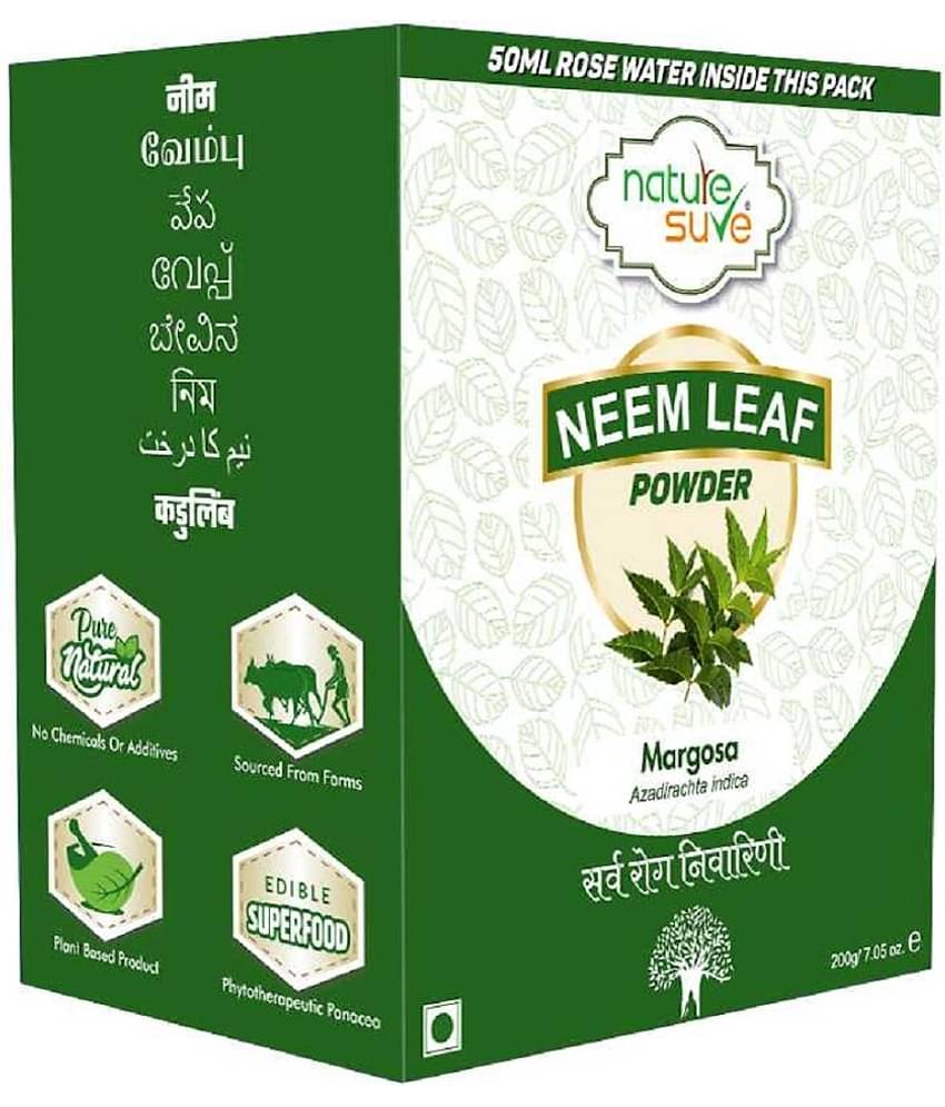 Nature Sure Neem Leaf Powder, 200G With Free Rose Water, 50Ml