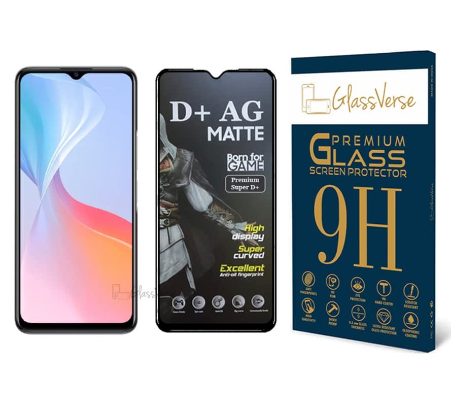 GlassVerse D+ Matte Tempered Glass With 18H Hardness For Vivo T1X Smartphone(Pack Of 1) With Free Installation Kit Full Screen Coverage If Received Damaged-6.58 Inch GlassVerse D+ Matte Tempered Glass With 18H Hardness For Vivo T1X Smartphone(Pack Of 1) 