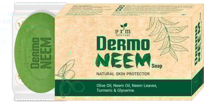 PRM Herbal Dermo Neem Daily bathing soap with Neem leaves, Neem Oil& Olive Oil 75 gm (Pack of 2)