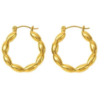 kimti 18k Gold Plated Puffy Hoops Earring