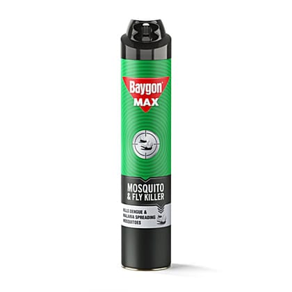 Baygon Max Mosquito & Fly Killer Spray - Double Nozzle, 625 ml
