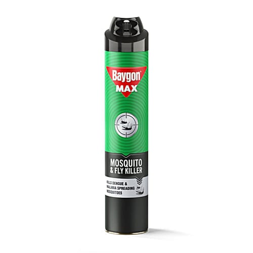 Baygon Max Mosquito & Fly Killer Spray - Double Nozzle, 625 ml