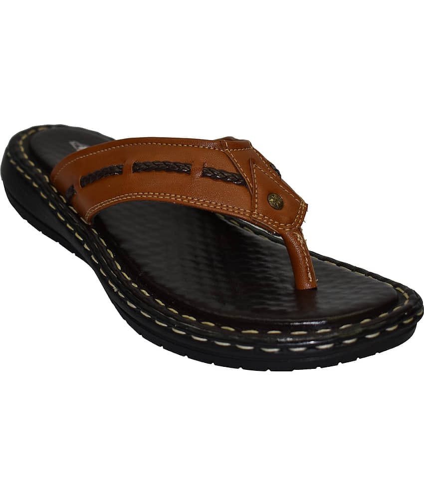 Ajanta Tan Flip Flops
