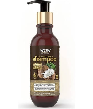 WOW Skin Science Coconut Milk Shampoo - No Parabens, Sulphate, Silicones, Color & Salt - DHT BLOCKERS - 250mL