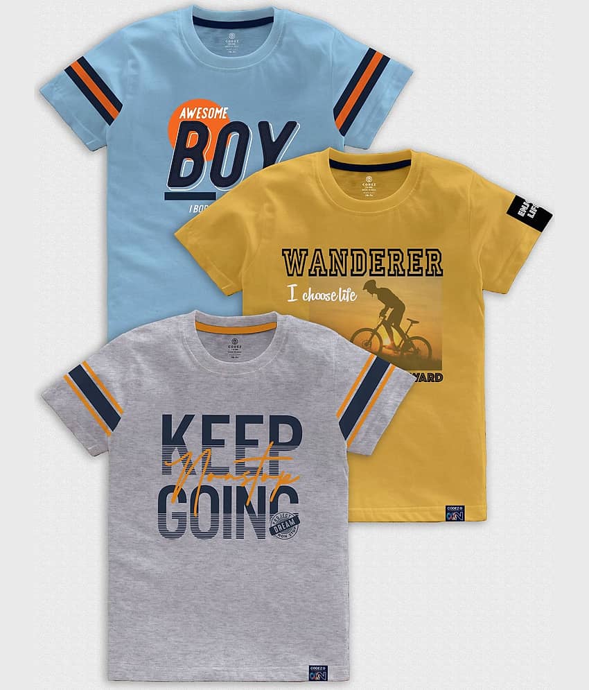 CODEZ Pack of 1 Boys Cotton Blend T-Shirt ( Multicolor )