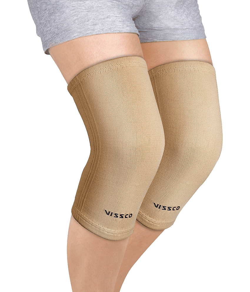 Vissco Unisex Sports Knee Supports Pair of 1 Beige ( L - Size )