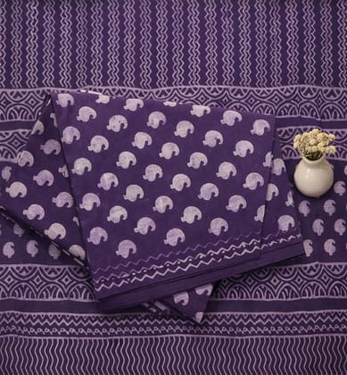 Handcrafted Dabu Print Cotton Dress Material – 3 Piece Set