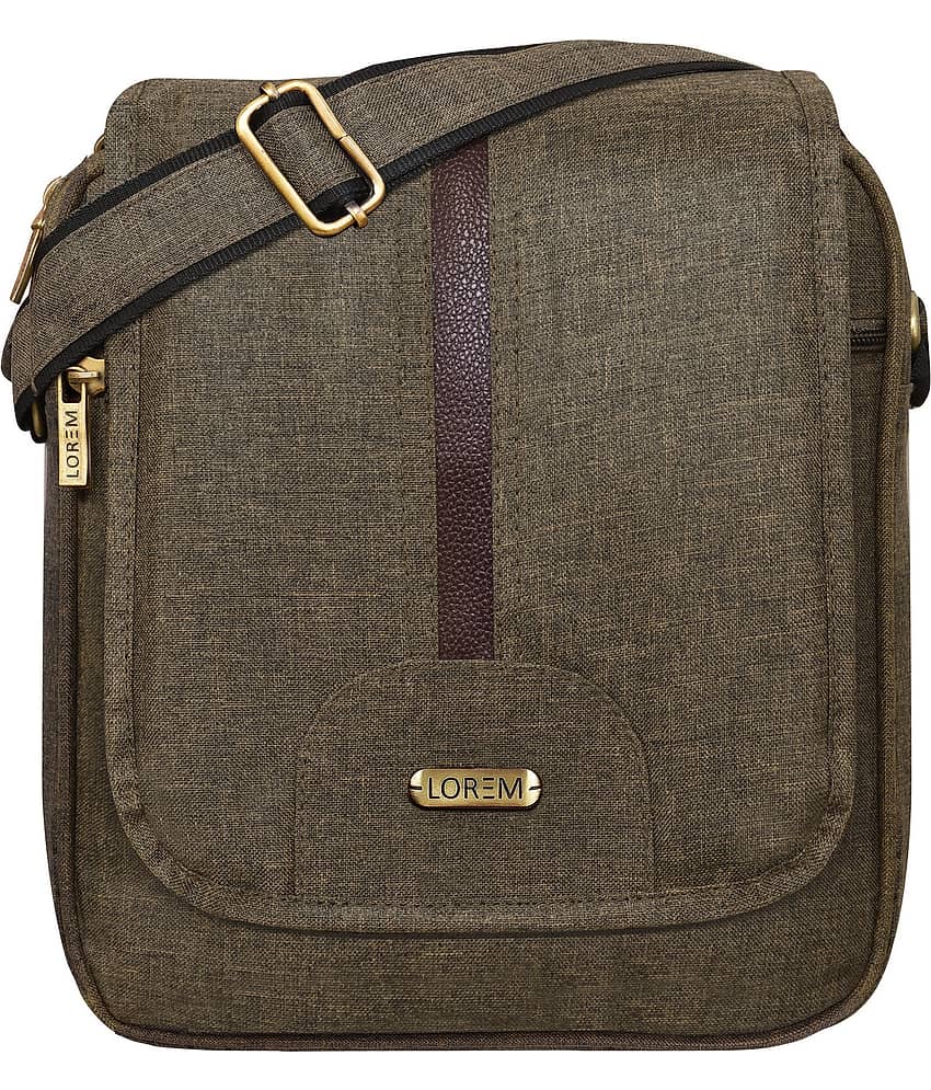 Lorem Dark Khaki Messenger Bag
