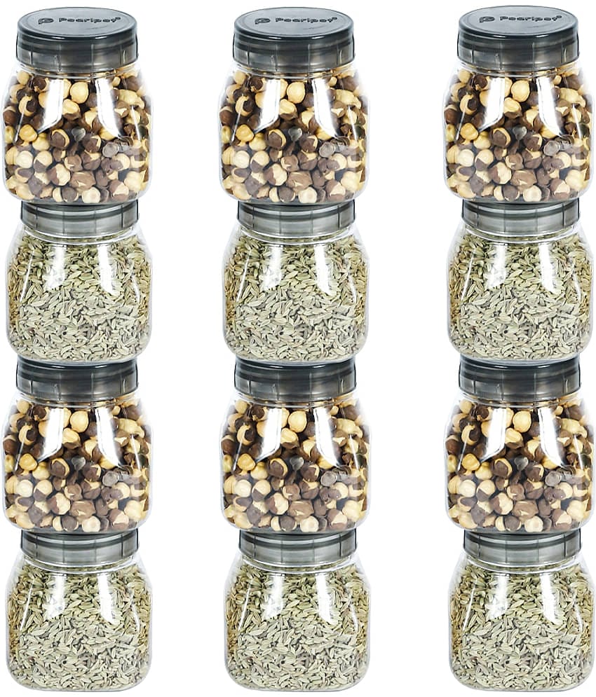 PearlPet SpaceSaver-GreenCap Plastic Green Multi-Purpose Container ( Set of 12 )