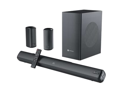 Portronics CineArc 200W Bluetooth Soundbar with Wired Subwoofer for Deep Bass, 5.1 Channel Home Theatre, HD Sound,Multiple EQ Modes - Black