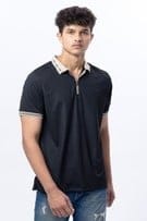 Black Polo T-Shirt With HORS Style