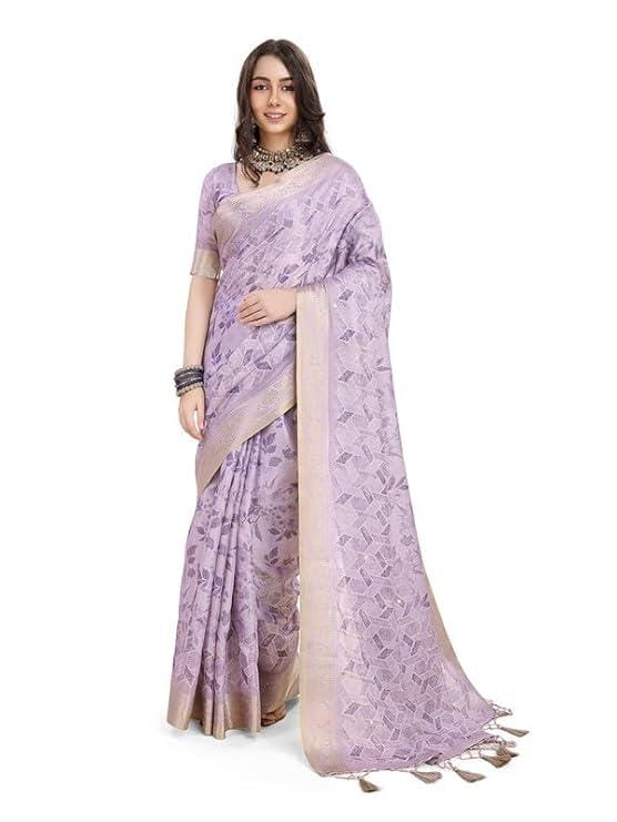 Krishna Store Lavender Art Silk Saree