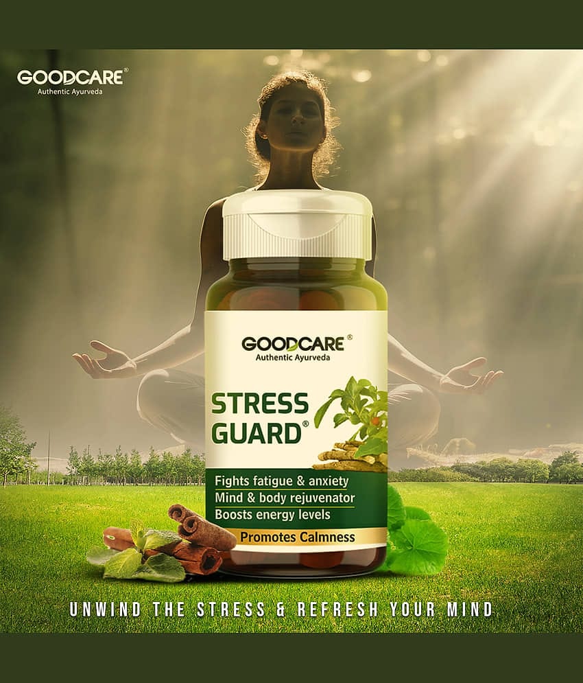GOODCARE Stress Guard Capsules - Ayurvedic Support for Stress Relief and Anxiety | Ashwagandha and Brahmi - 60 Capsules