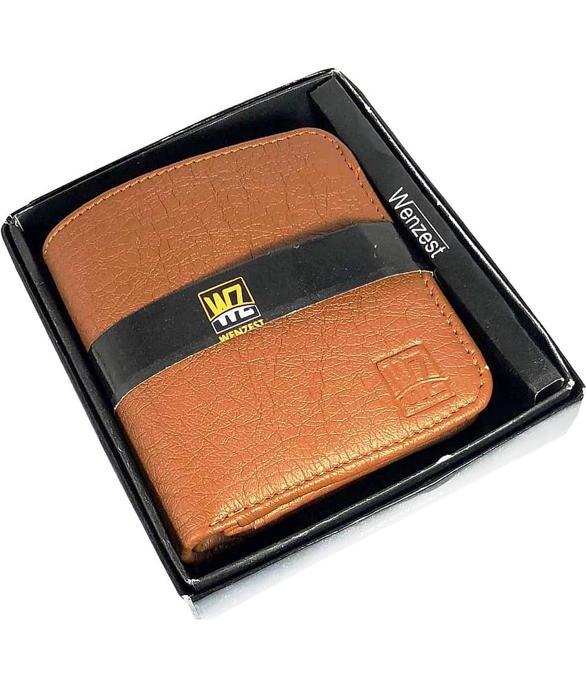 WENZEST - Tan PU Men's Short Wallet ( Pack of 1 )