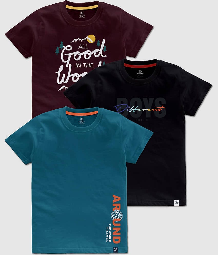 CODEZ Pack of 1 Boys Cotton T-Shirt ( Multicolor )