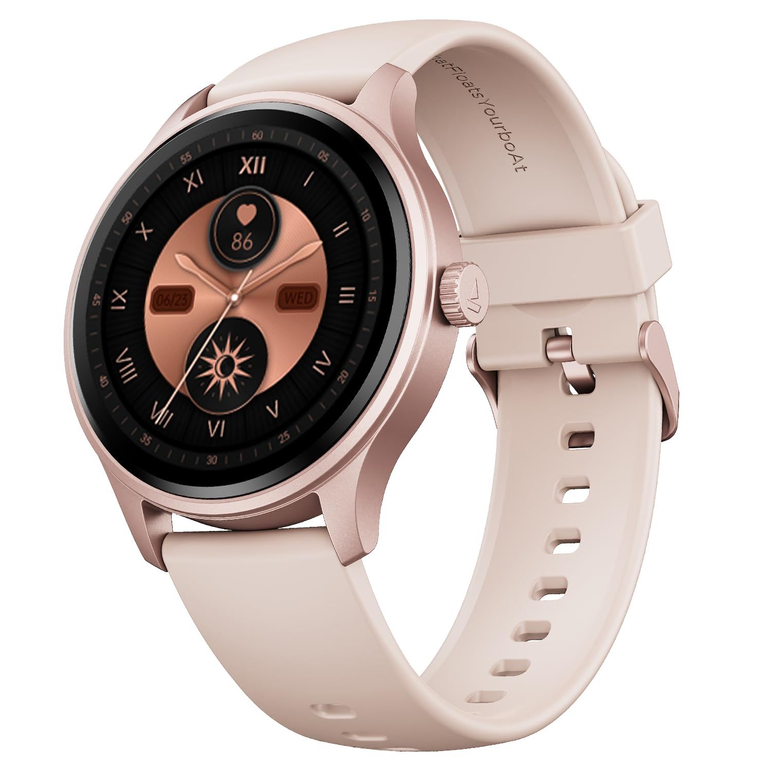 boAt Lunar Discovery Neo, 1.39" (3.5 cm) Round HD Display, Premium Metallic Finish, Animated Watchfaces, 100+ Sports Mode, Bluetooth Calling, Smart Watch for Men & Women (Cherry Blossom) boAt Lunar Discovery Neo, 1.39" (3.5 cm) Round HD Display, Premium