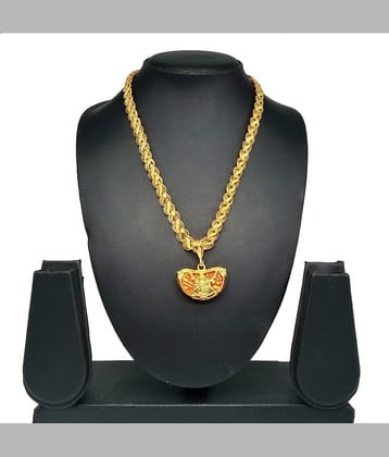 SHANKHRAJ MALL GOLD PLATED PENDANT AND CHAIN FOR MEN OR BOYS-100171