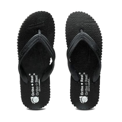 Ortho + Rest Extra Soft Slippers for Men and Women (Color - Black) by Pee Aar Industries Ortho + Rest Extra Soft Slippers for Men and Women (Color - Black) by Pee Aar Industries